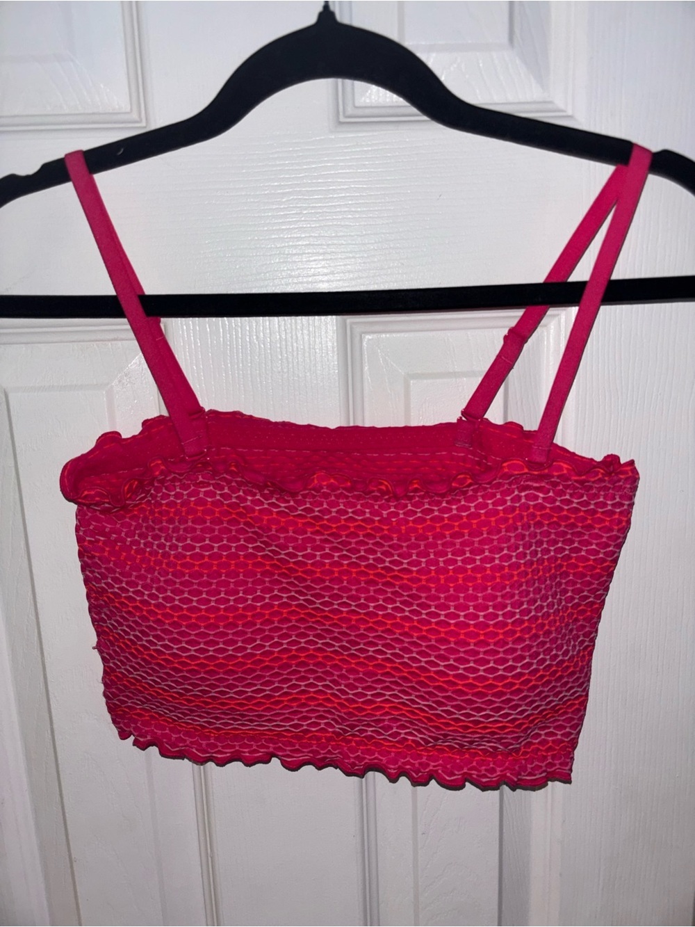 Women’s Pink Smocked Crop Tank Top XL. NWOT